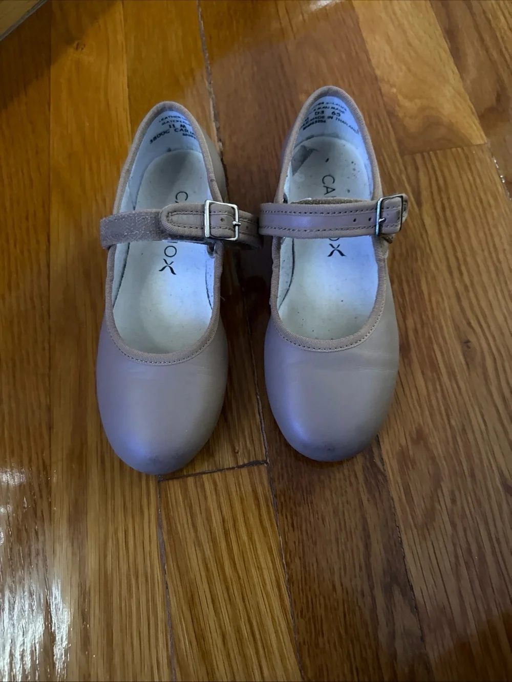 Capezio Girls Tan Mary Jane Tap Shoes Size 11M